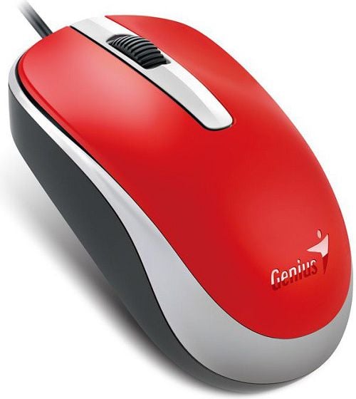 Mouse Genius DX-120 G5 31010105109, Optic, cu fir, USB, 3 butoane, 1200 DPI, Rosu