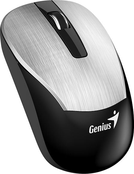 Mouse Genius ECO-8015 (C1401427), Optic, USB, Wireless, 1600 DPI, 3 butoane, Negru-Argintiu