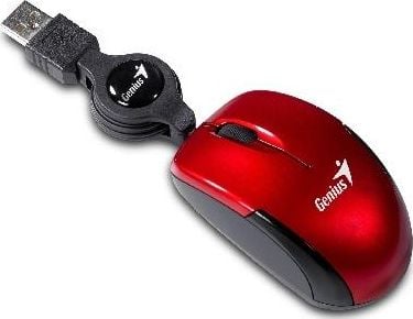 Mouse Optic Genius Micro Traveler, 31010100119, Optic, USB,1000 dpi, Rosu