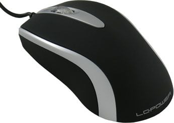 Mouse LC-Power M709BS, Optic, USB, cu fir, 1000 DPI, 3 butoane, Negru-Argintiu