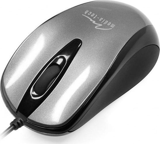 Mouse Optic Media-Tech, MT1091T, 3 Butoane, Scroll, 800 dpi, USB, Negru si Argintiu