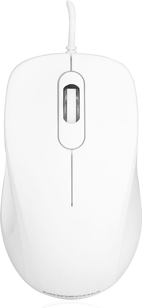 Mouse Modecom M10 M-MC-0M10-200, Optic, cu fir, USB, 1000 DPI, 3 butoane, Alb