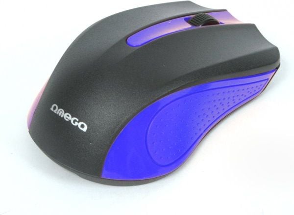 Mouse Omega BLISTER OM05BL 41787, Optic, USB, 3 butoane, 1000 DPI, Negru/Albastru
