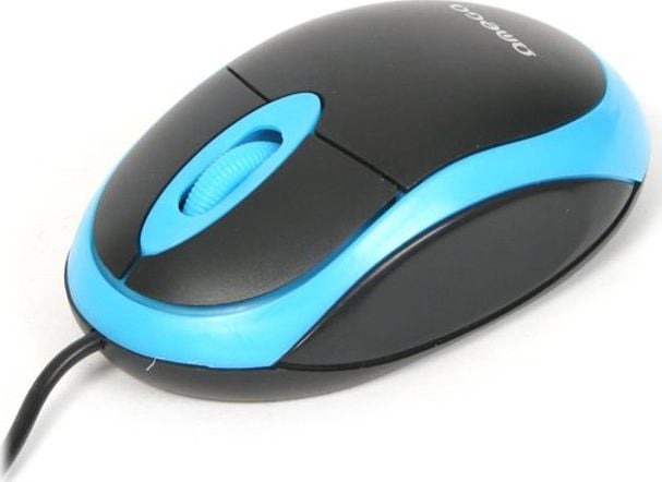 Mouse Omega 41644 OM-06VBL, Optic, cu fir, USB, 3 butoane, Negru si Albastru