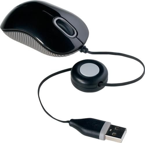 Mouse Targus Compact Trace (AMU75EU), Optic, USB, cu fir, 1000 DPI, 3 butoane, Negru-Gri