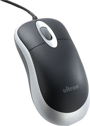 Mouse Ultron UM-100 (49308), Optic, USB, cu fir, 800 DPI, 3 Butoane, Negru-Argintiu