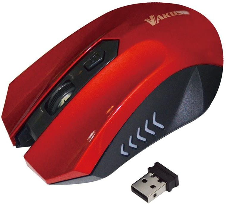 Mouse Vakoss, TM-658UR, Optic, USB, Wireless, 1600 DPI, 4 butoane, Rosu