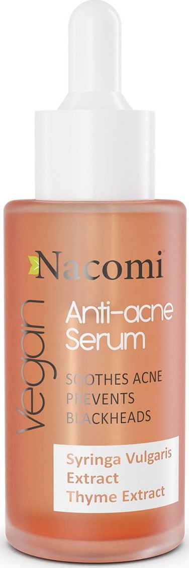 Ser facial anti-acneic, Nacomi, Regenerare, Hranire, Reducere pori negri, Reglare secretie sebum, Extract de cimbru,40 ml
