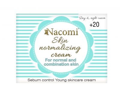 Crema de fata pentru normalizarea tenului si reglarea sebumului, Nacomi, varsta 20+, 50 ml
