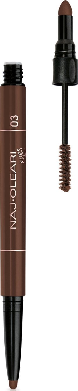 Naj Oleari Naj Oleari, Perfect Brow, Double-Ended, Eyebrow Cream Pencil & Gel 2-In-1, 03, Brunette, 1 ml For Women