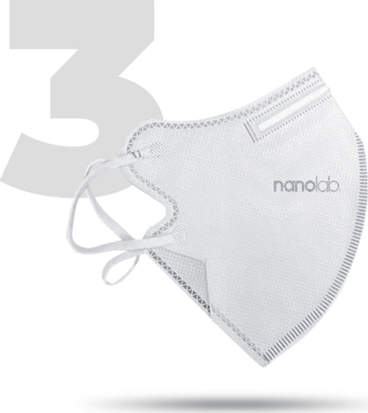 Nanolab Nano, masca de protectie lavabila, FFP2, alb, universal, 3ks, Nanolab
