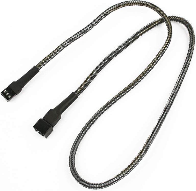 Cablu prelungitor nanoxia cu 3 pini Molex 60 cm, carbon (NX3PV60C)