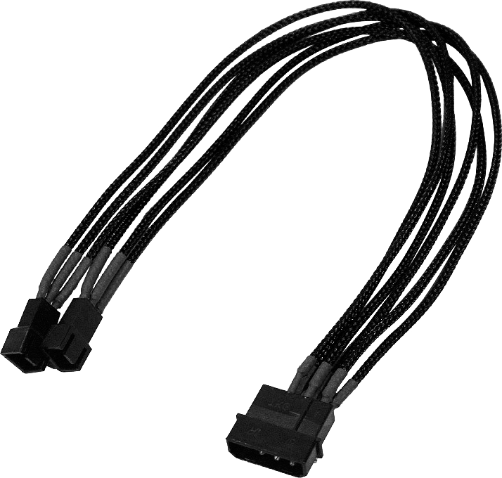 Nanoxia Molex - 3 pini x2, 0,3 m, negru (900100015)