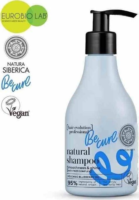 Sampon natural vegan pentru par cret Natura Siberica, Be Curl, Smoothing and Shine Hair Evolution, 245 ml