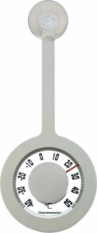 Termometre -  Termometru de exterior, suspendat, 7,2 x 16 cm, gri, aluminiu,-40°C până la +50°C