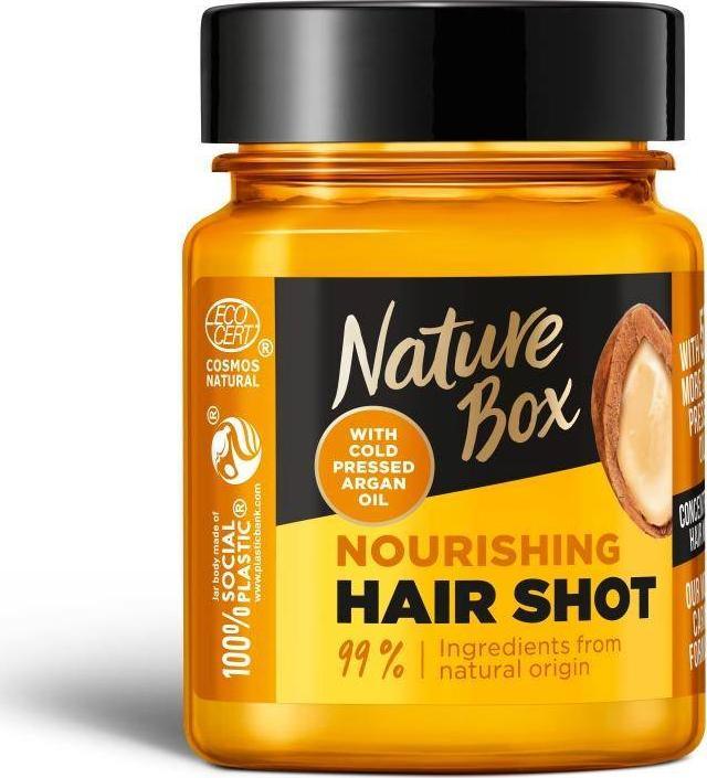 Tratament de par concentrat hranitor Nature Box cu ulei de argan presat la rece, 60 ml