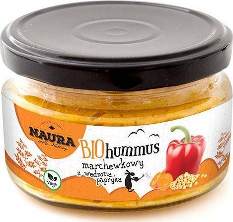 Naura Hummus marchewkowy z wędzoną papryką BIO 190 g