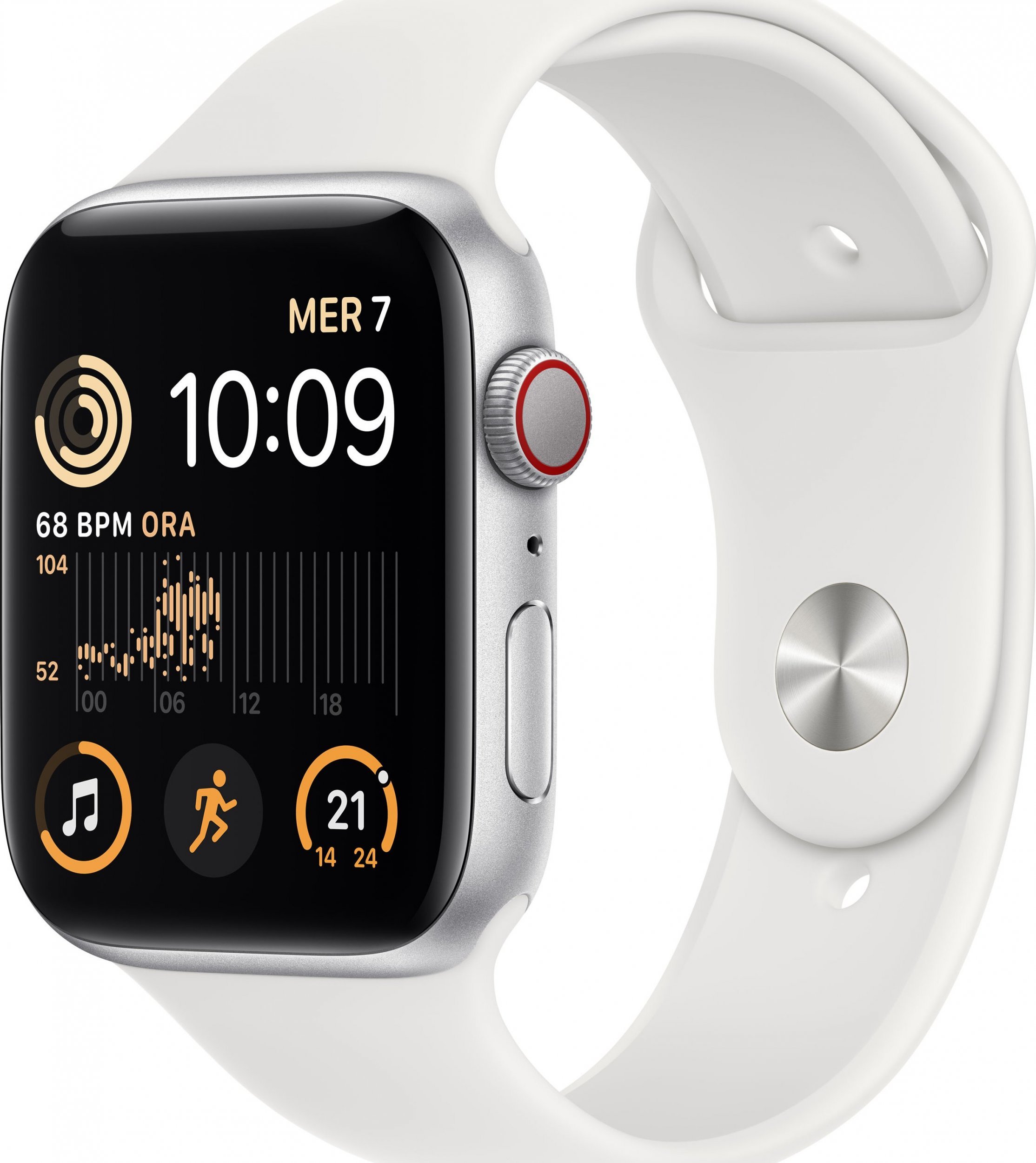 Nawigacja GPS Apple Apple Watch SE Cell Smartwatch (silver, 44mm, GPS, Sport Band) MNQ23FD/A