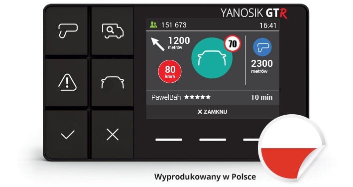 Nawigacja GPS Yanosik GTR ASYSTENT KIEROWCY