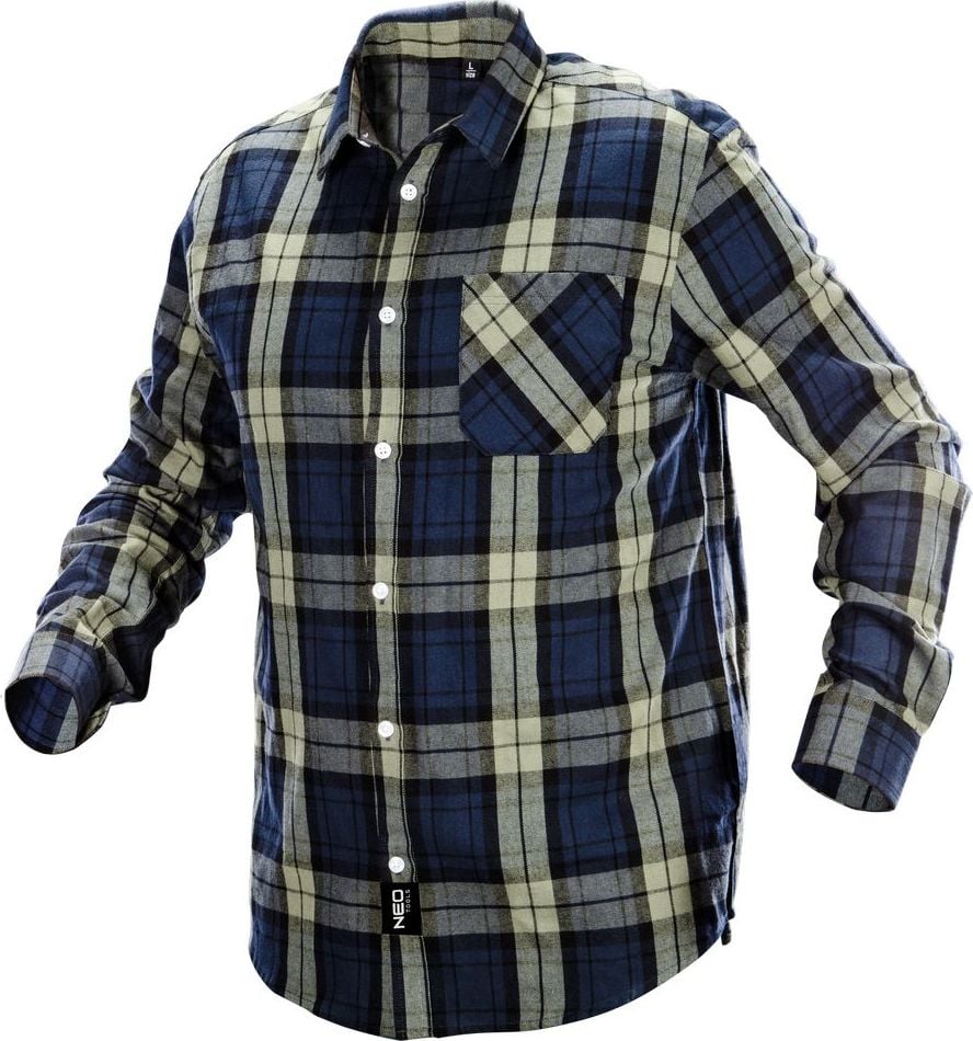 Neo Koszula flanelowa (Koszula flanelowa granatowo-oliwkowo-czarna, rozmiar L)