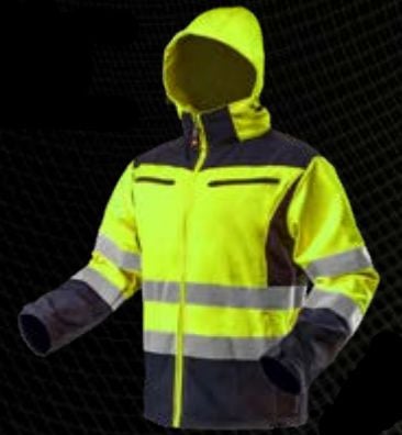 Geaca de lucru softshell Neo Warning cu gluga, galbena, marimea M (81-700-M)