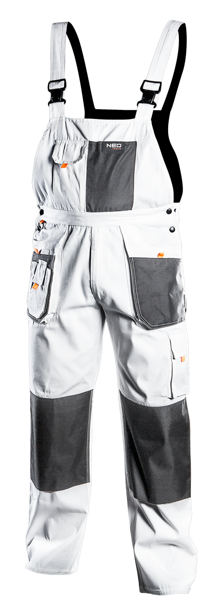 Pantaloni Neo Work cu bretele, alb, marimea LD - 81-140-LD