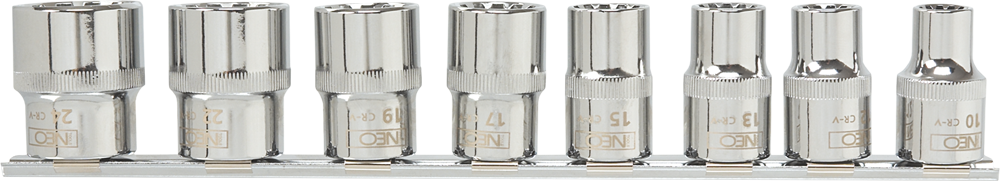 Neo Zestaw nasadek spline 1/2` 10-24mm 8szt. (08-651)