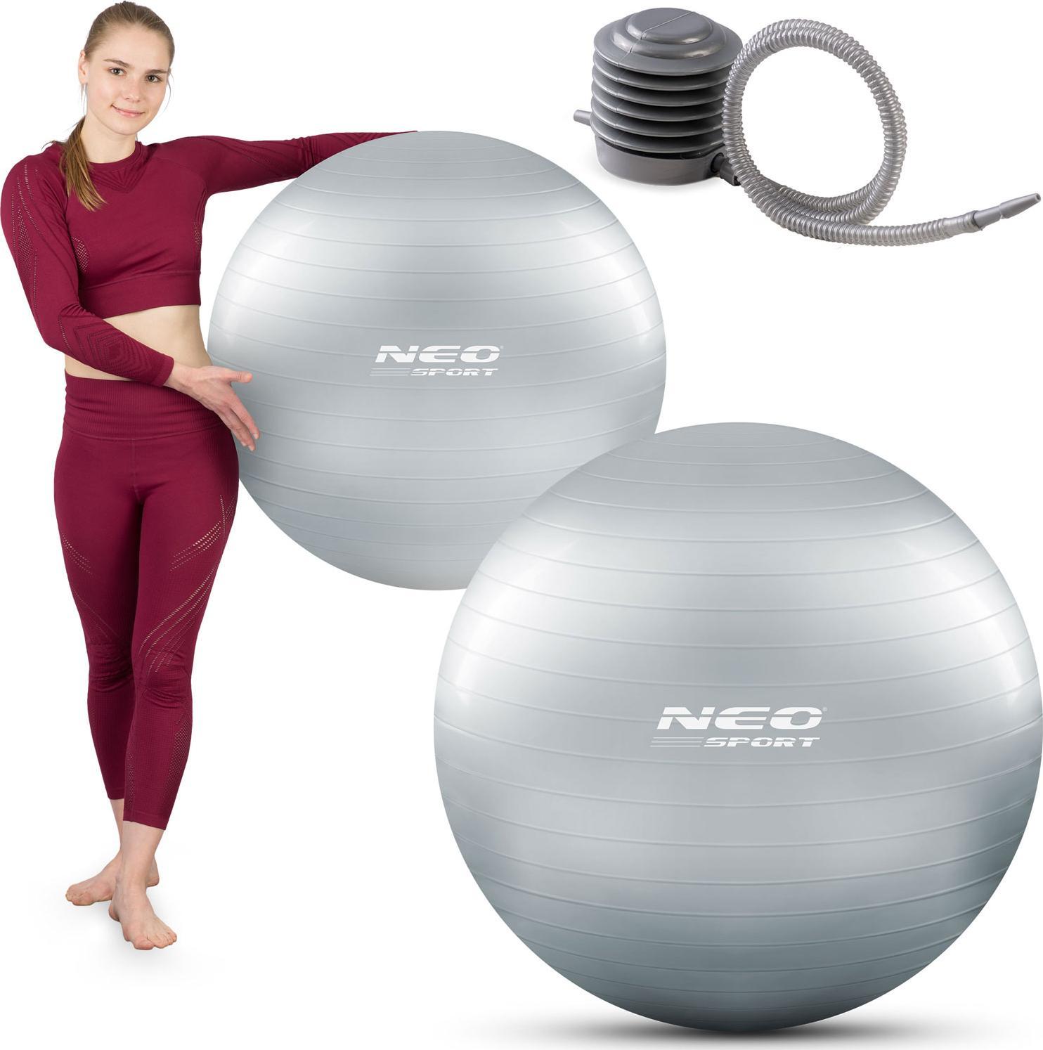 Minge de exerciții Neo-Sport 75 cm NS-952 argintiu