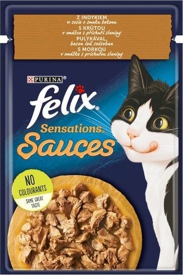 Nestle FELIX punga 85g SENSATIONS CURCAN in sos de bacon /26