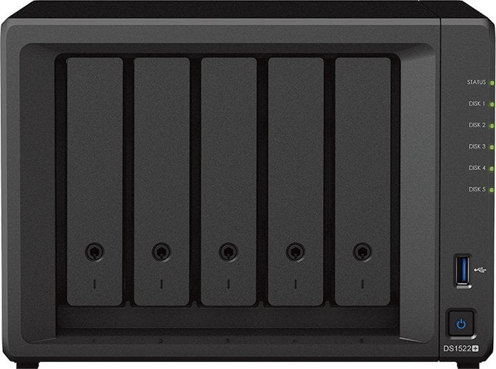 NAS - Network Attached Storage Synology DS1522+, 5-bay, 1 x Gigabit LAN, 2 x USB 3.2 gen1, 2 x eSATA