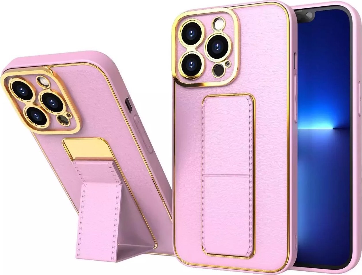 New Kickstand Case etui do Samsung Galaxy A13 5G z podstawką różowy