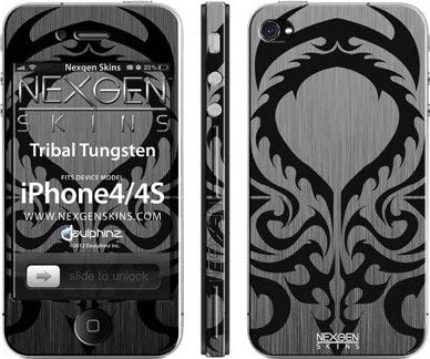 Nexgen Skins Nexgen Skins - Set de skinuri pentru husa cu efect 3D iPhone 4 / iPhone 4S (Tribal Tungsten 3D) universal