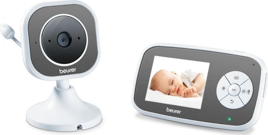 Monitoare video bebelusi - Monitor pentru bebelusi  beurer BY 110,bidirecțional,300 m,baterie-rețea,
alb,
Fără fir