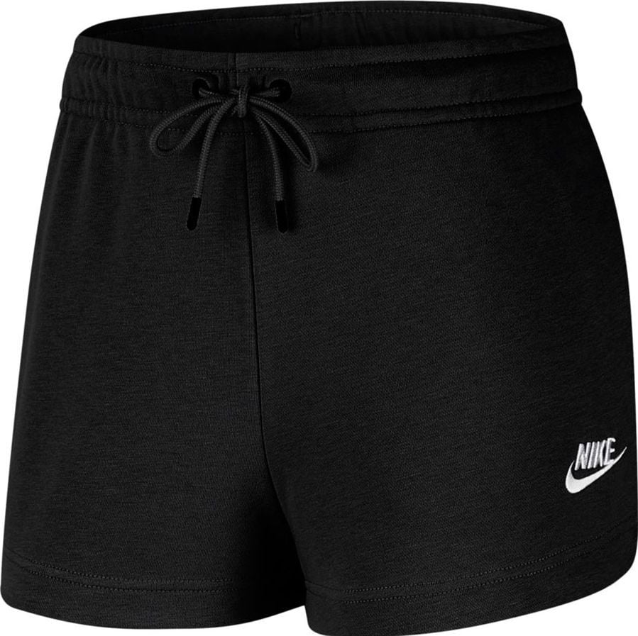 Nike, Pantaloni scurti cu snur in talie Essentials, Negru/Alb, L