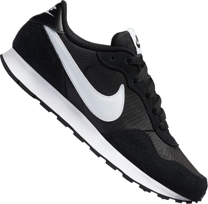 Nike, Pantofi din material textil cu garnituri de piele intoarsa, pentru alergare MD Valiant, Negru/Alb, 36.5 EU