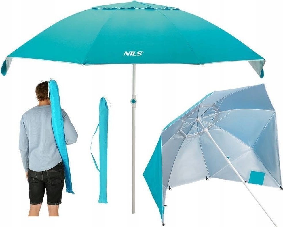 Nils Extreme NC7822 Umbrelă de plajă turcoaz XL 220 CM NILS