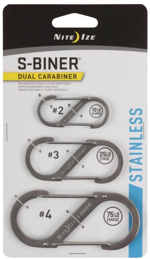 Nite Ize Cârlig S-Biner Dual oțel inoxidabil 3 buc (SB234-03-11)