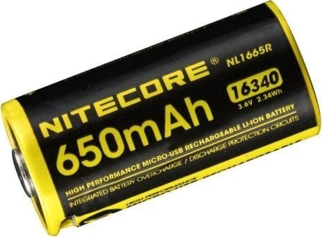 Nitecore Nitecore 16340 - 650 mAh 3,6 V - 3,7 V NL1665R Li-ion cu micro USB