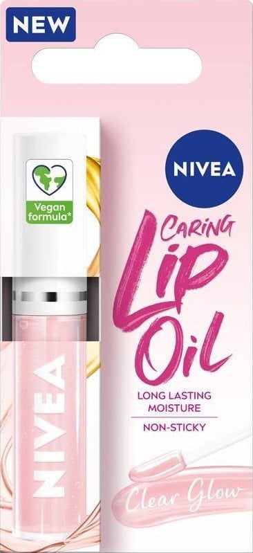 Nivea Caring Lip Oil Clear Glow ulei de îngrijire a buzelor 5,5 ml