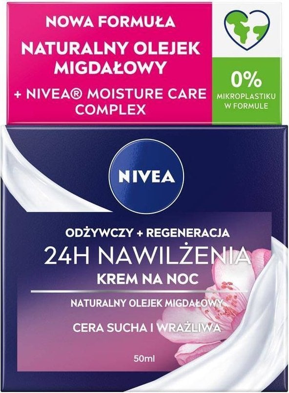 NIVEA_Cremă de noapte nutritivă pentru piele uscată până la senzație cremă de noapte hidratantă pentru piele sensibilă 50 ML