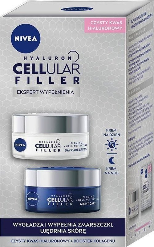 NIVEA_SET Hyaluron Cellular Filler crema de zi antirid 50ml + crema de noapte antirid 50ml