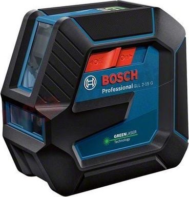 Nivela laser cu linii Bosch Professional 0601063W02, 15 m domeniu maxim lucru, ± 0.3 mm/m precizie lucru, suport universal LB 10, clema prindere tavan, placuta vizare laser, husa, 4 baterii AA, stativ constructii BT 150 Professional