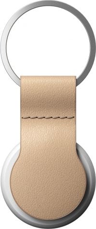 Suport tip breloc NOMAD Leather Loop compatibil Apple AirTag, Adeziv 3M, Natural