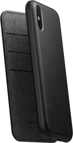 NOMAD robust din piele Folio negru | iPhone Xr