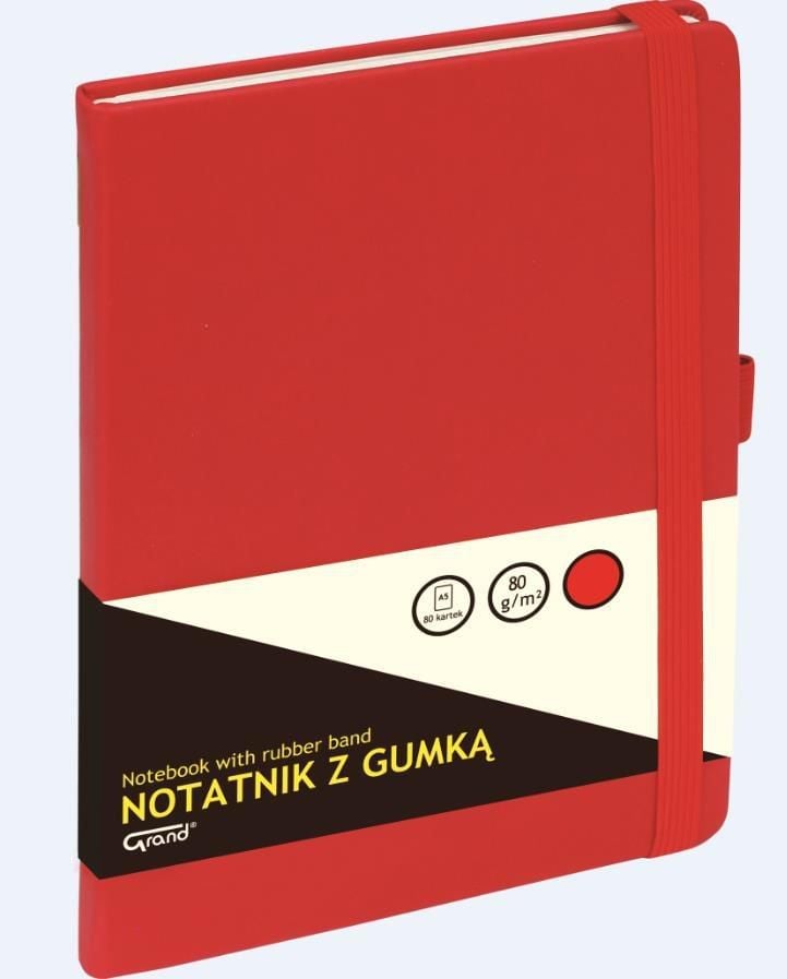 notebook-uri GRAND cu grila elastic rosu A5 / 80 coli - WIKR-1029874