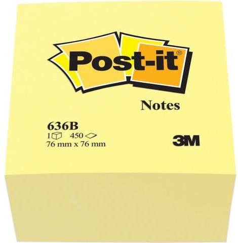 Notite Adezive Cub 3M Post-It 636B, 76 x 76 mm, 450 File