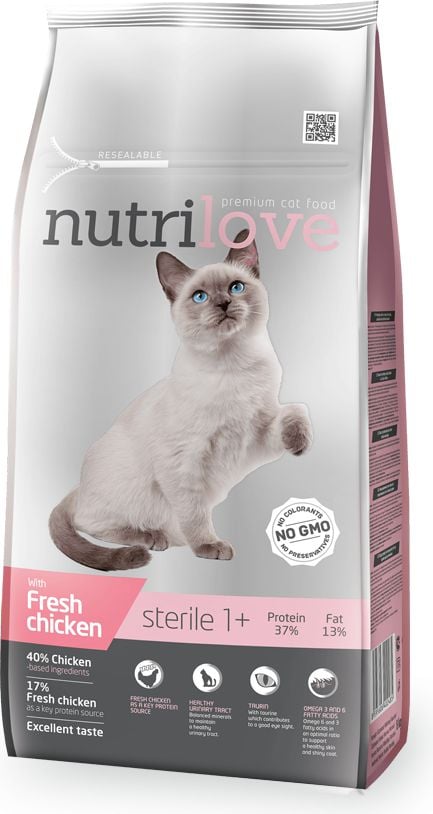 este: Nutrilove Nutrilove pisica sterilizata 1.4kg pui de curcan.