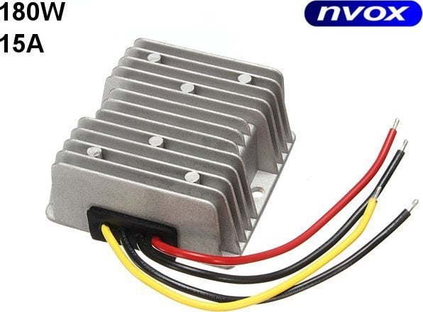 Reductor de tensiune Nvox Converter de la 24V la 12V cu o putere de 180W... (NVOX MANOSTAT 15A)