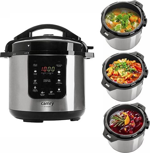 Multicooker - Oala sub presiune si slow cooker Camry 1000 W, CR 6409