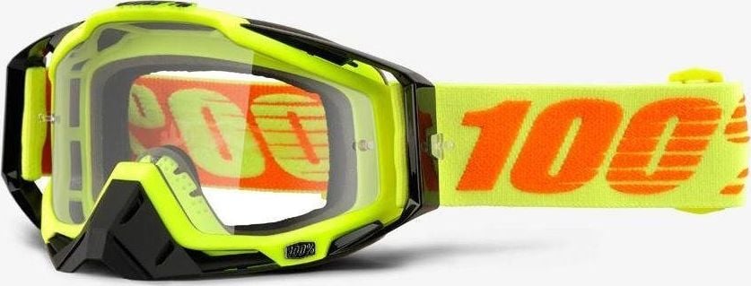 Ochelari de protecție 100% Racecraft ATACUL YELLOW (sticlă transparentă Anti-Fog + 10 Zrywek) (NEW)